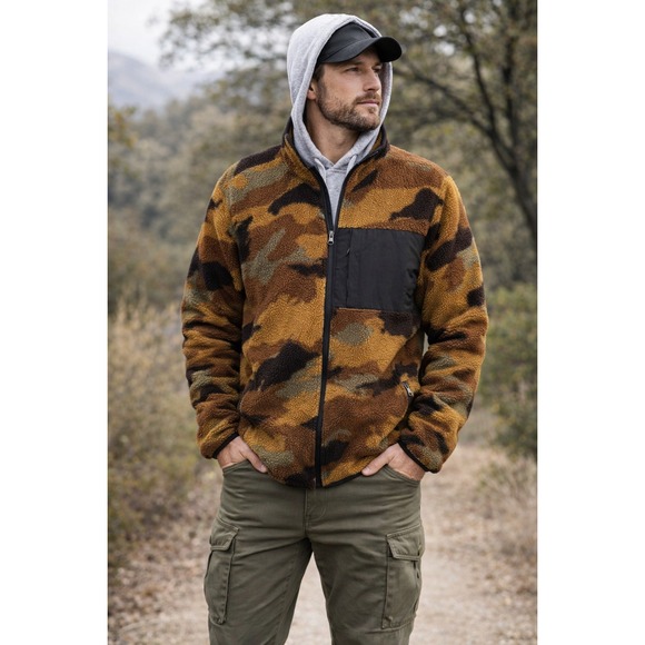 O'Neill Other - O'Neill Mens Camo Sherpa Fleece Full Zip Jacket Brown Green Camouflage Large